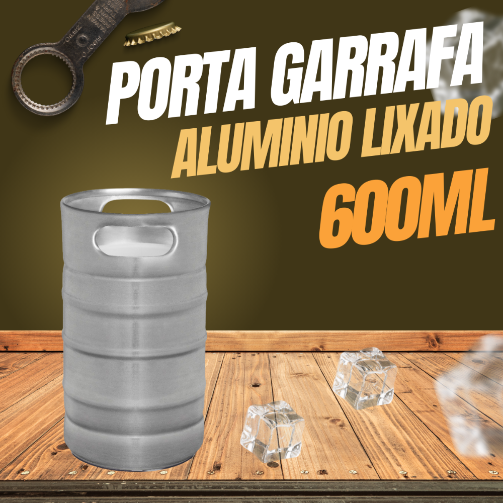 PORTA GARRAFA BARRIL LIXADO