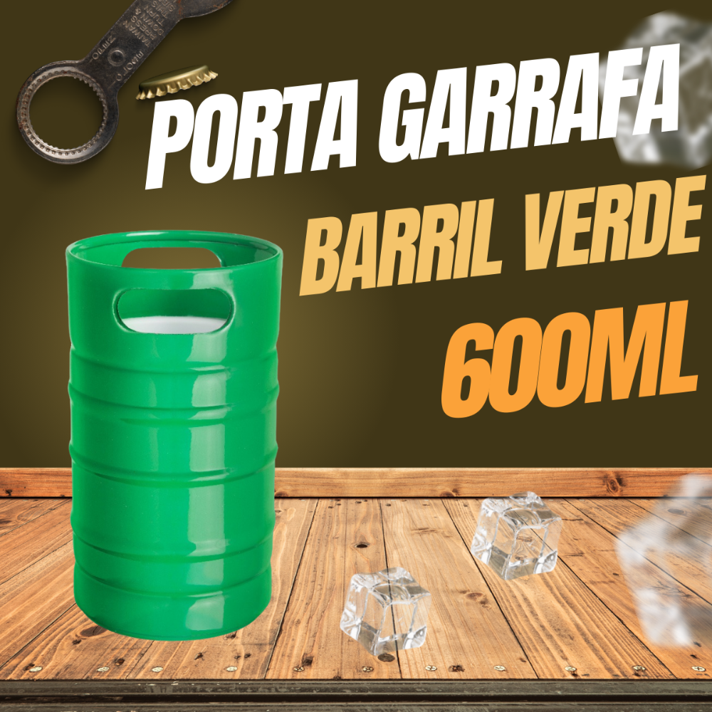 PORTA GARRAFA BARRIL VERDE