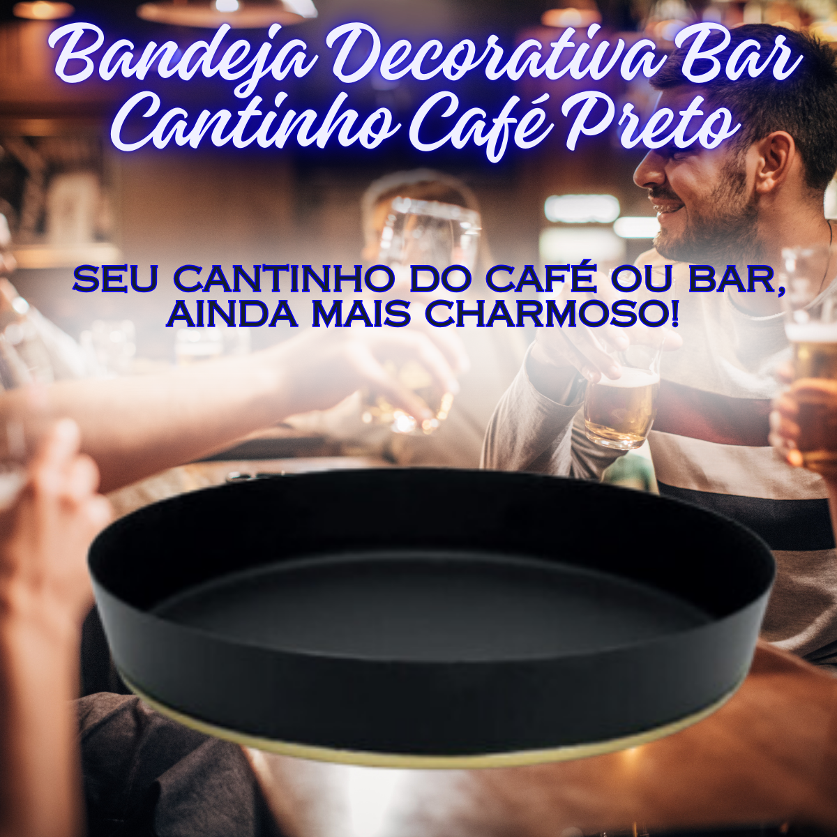 Bandeja Decorativa Bar Cantinho Café Preto