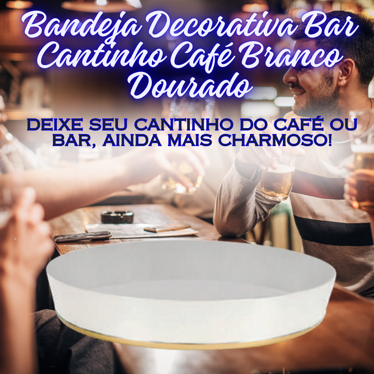 Bandeja Decorativa Bar Cantinho Café Pret...